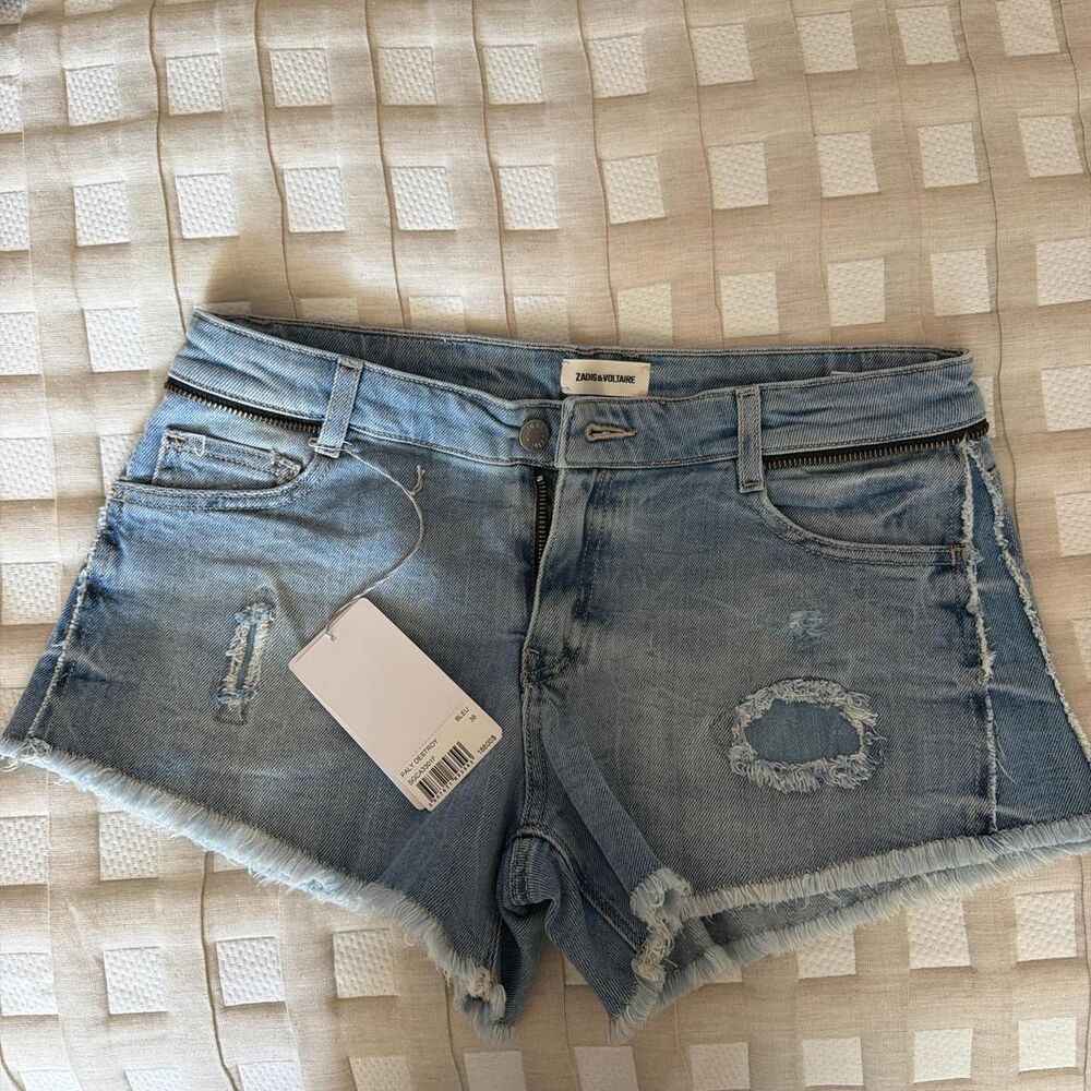 NWT Zadig & Voltaire Short Blue Denim Shorts